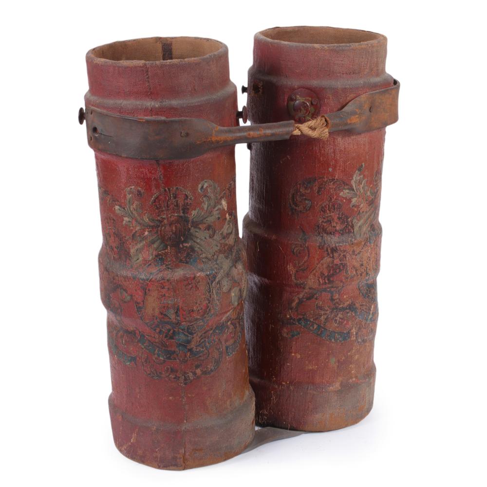PAIR OF ENGLISH LEATHER FIRE BUCKETS 2d7aff