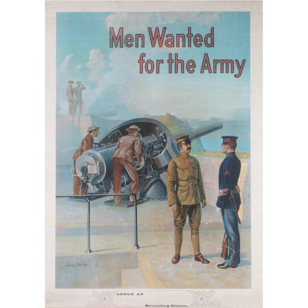 WW1 POSTER: MEN WANTED FOR THE