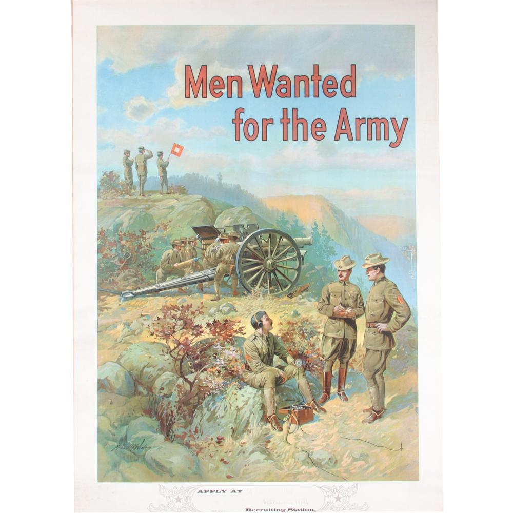 WW1 POSTER: MEN WANTED FOR THE