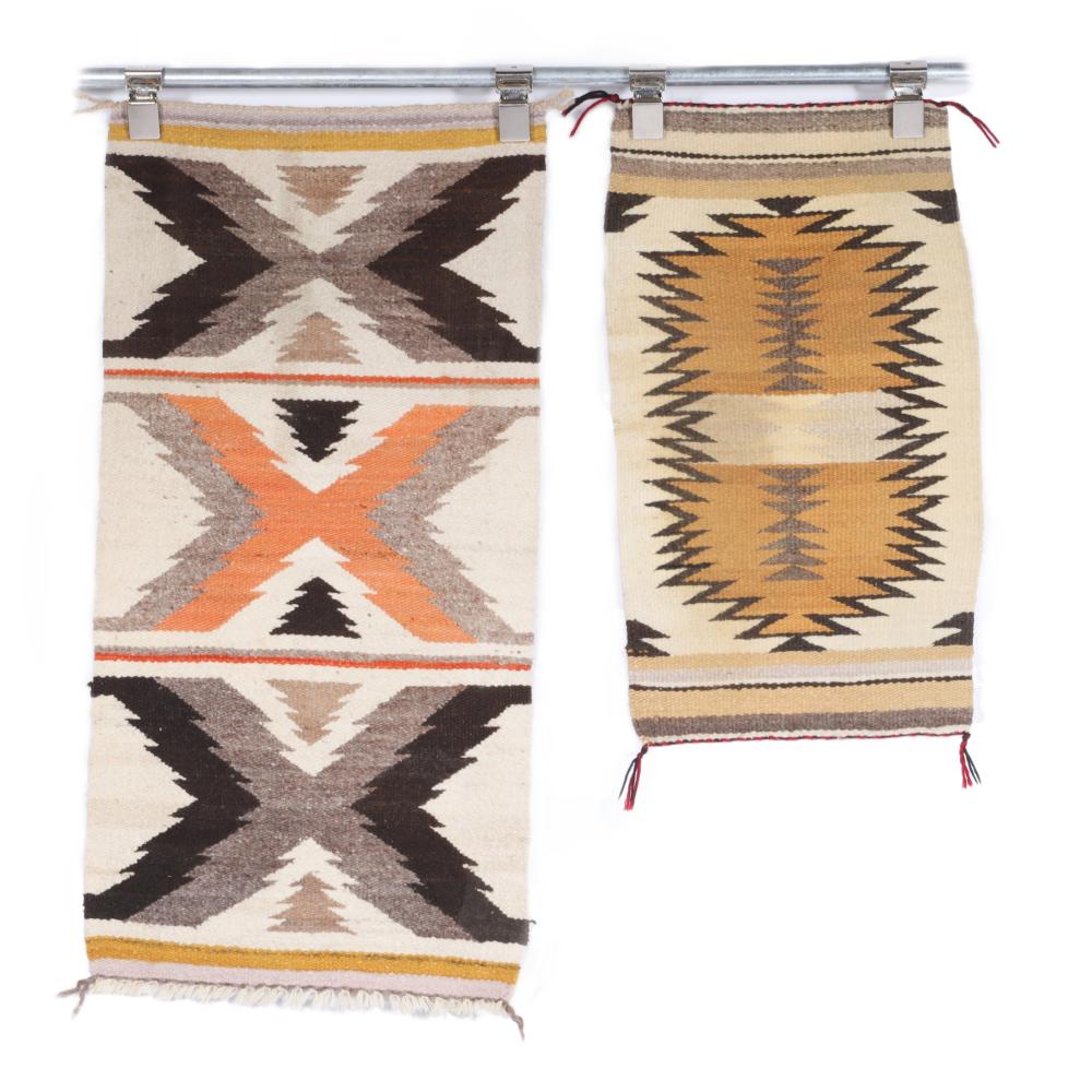 TWO NAVAJO SOUTHWEST STYLE WEAVINGS