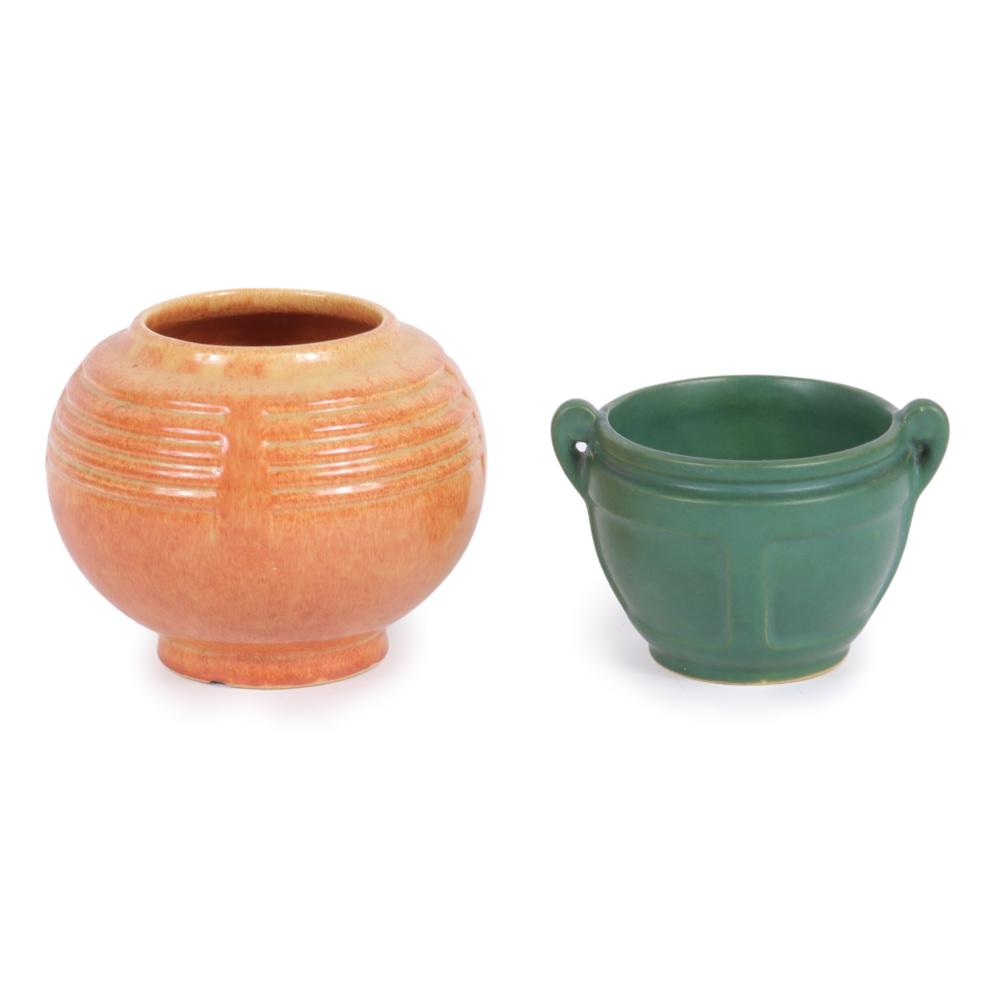 TWO ROSEVILLE 1920S POTTERY VESSELS: