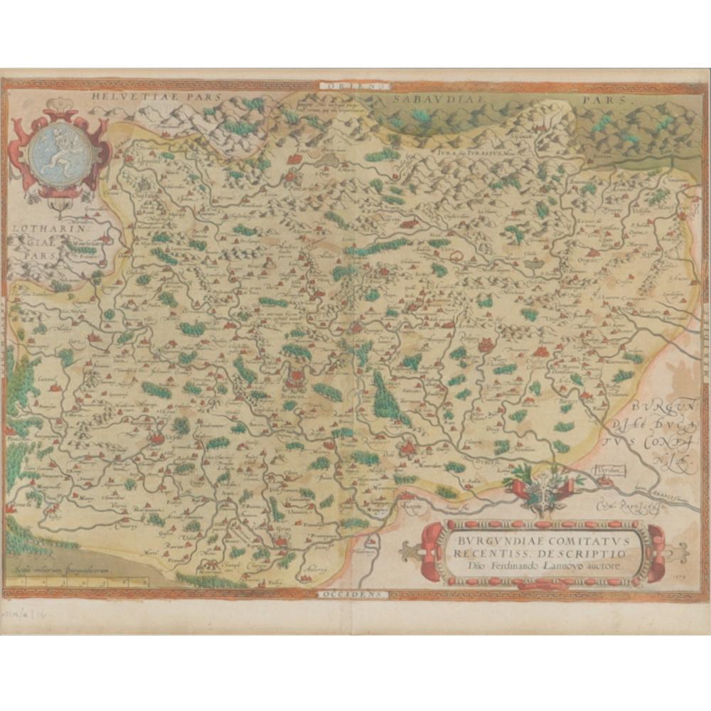 FRENCH BURGUNDY 1579 MAP BURGUNDIAE