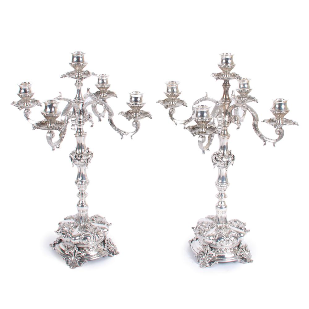 PAIR ITALY STERLING SILVER 5 LIGHT 2d7f7d