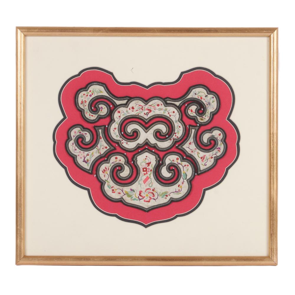FRAMED CHINESE EMBROIDERED TEXTILE