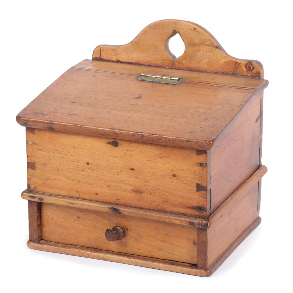 1820S WOODEN SPICE BOX INCLUDING