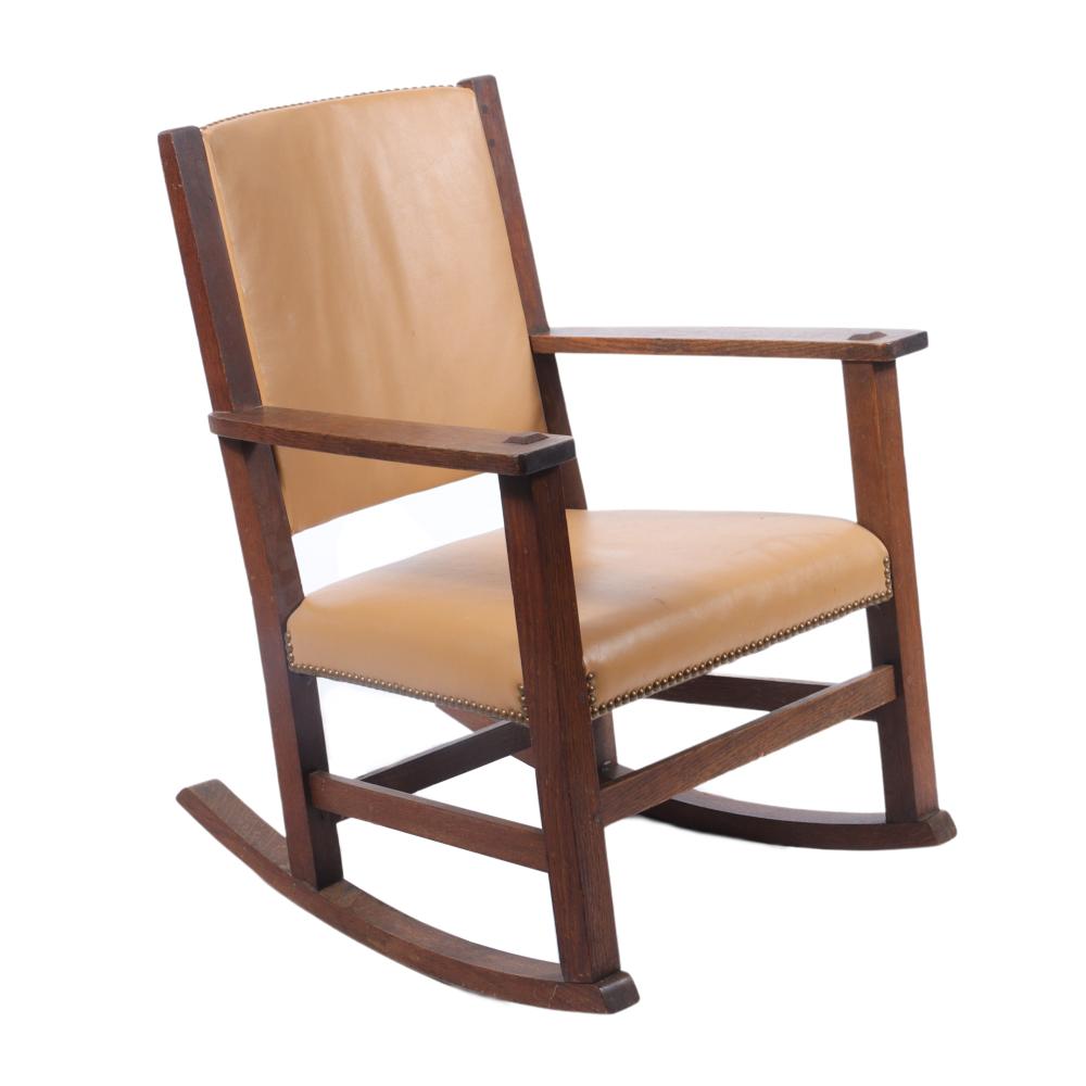 LIMBERT ARTS & CRAFTS OAK ROCKING CHAIR