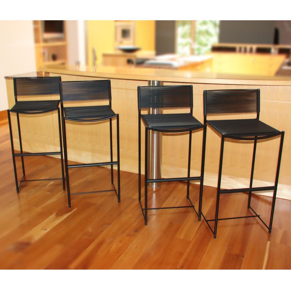 SET OF FOUR "SPAGHETTI" BAR STOOLS