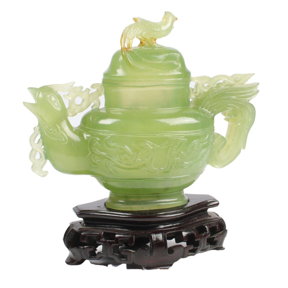 CHINESE CARVED JADE ROOSTER CHICKEN 2d8342