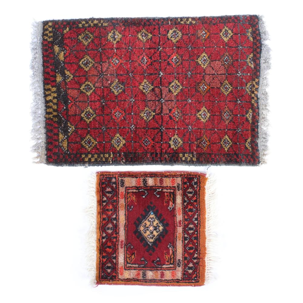 TWO CARPET SAMPLER RUGS: PAKISTAN