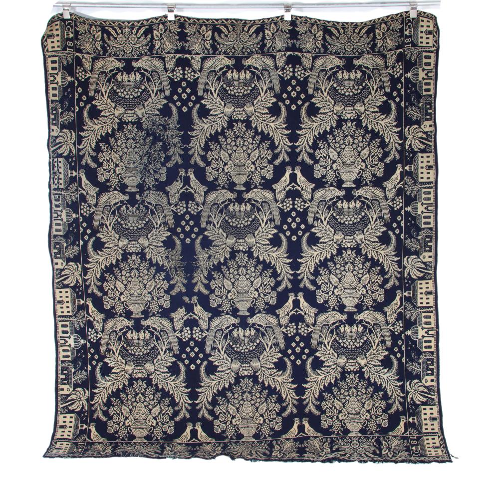 ANTIQUE JACQUARD DOUBLE WEAVE BLUE