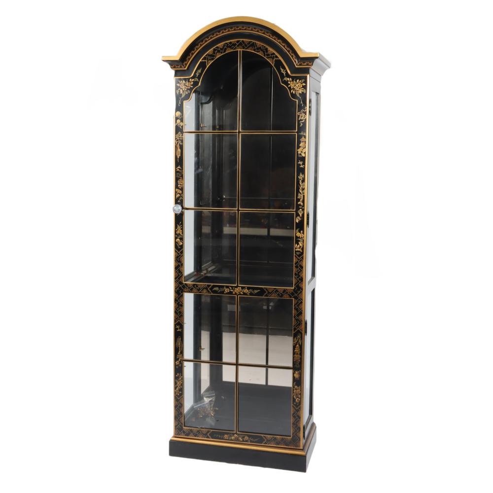 CHINOISERIE LIGHTED MIRRORED CABINET