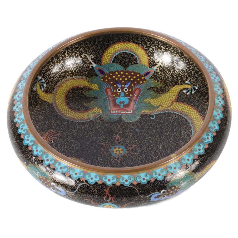CHINESE CLOISONN BOWL WITH DRAGON 2d8669