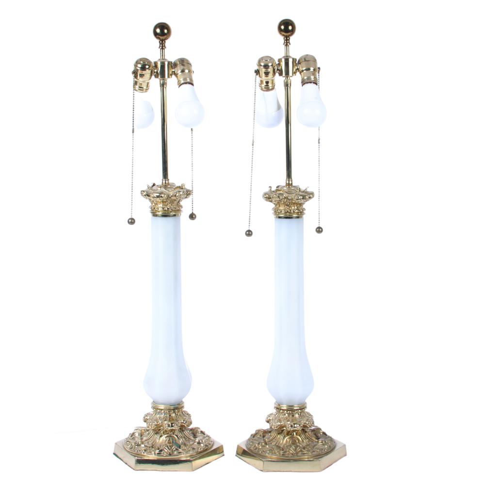 PAIR OF FRENCH ART DECO STYLE OPALINE