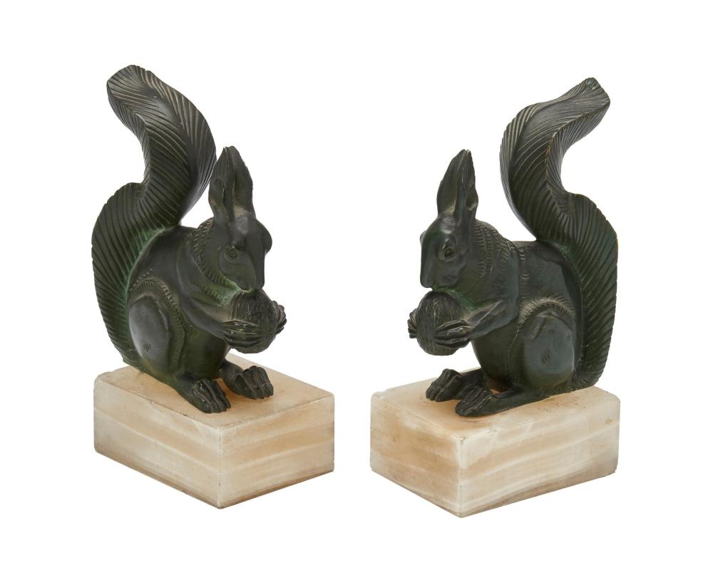 A PAIR OF FRENCH BRONZE SQUIRREL