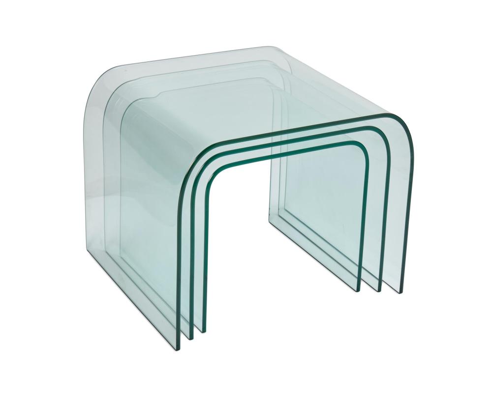 A SET OF CONTEMPORARY GLASS WATERFALL