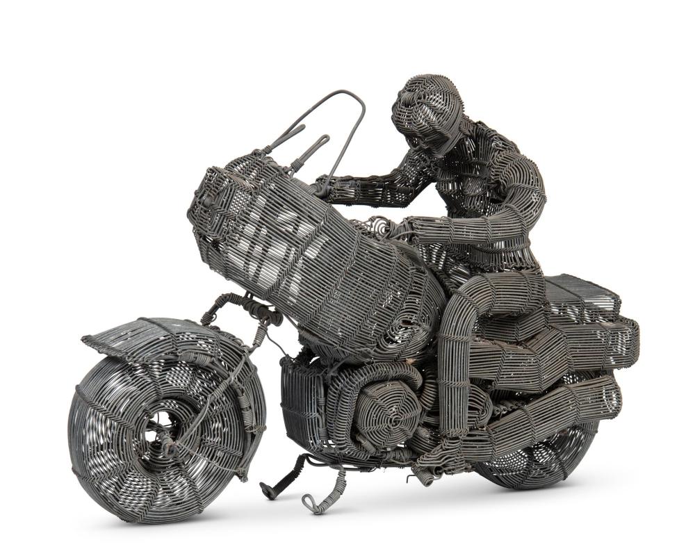 A CONTEMPORARY WIRE MOTORCYCLE