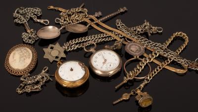 A 18th Century gilt metal pocket watch,