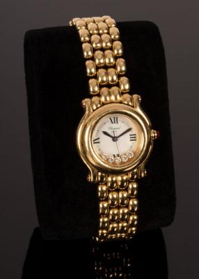 A ladys 18ct gold Happy Sport watch