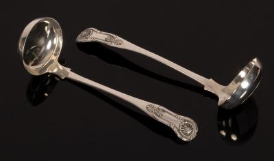 A pair of Queens pattern silver