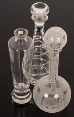 A Schmiedel engraved decanter with