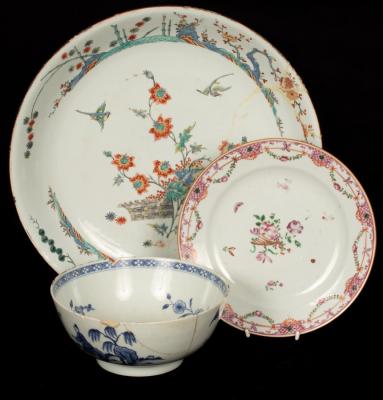 A Chinese Kakiemon-style dish with later