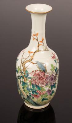 A Chinese famille rose slender vase,