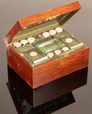 A 19th Century rosewood workbox, the