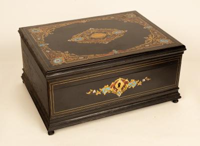 A 19th Century ebonised workbox  2db154