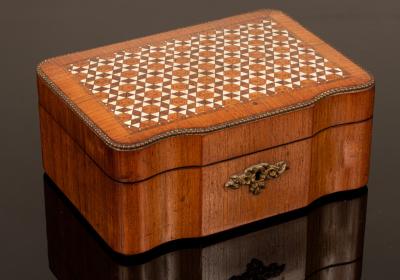 A mid 19th Century satinwood sewing 2db156