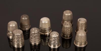 Ten silver thimbles Charles Horner  2db177