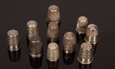 Ten silver thimbles Charles Horner  2db178