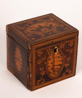 A George III mahogany and marquetry