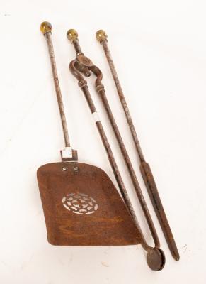 A set of three burnished steel