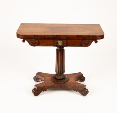A Regency rosewood card table with