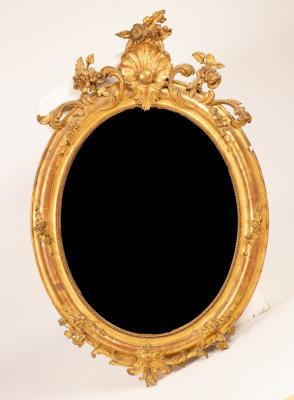 An early Victorian giltwood oval 2db212