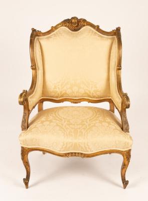 A Louis XVI style fauteuil with 2db215
