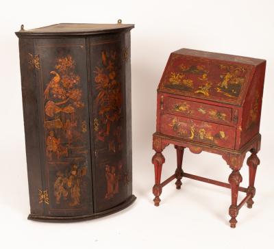A Chinoiserie black red and gold 2db225