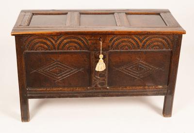 A late 17th Century oak chest with 2db231