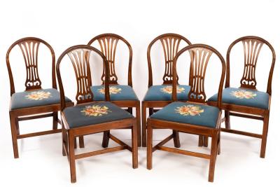 Six mahogany splat back dining 2db23d