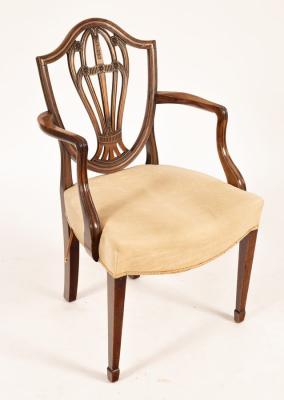 A George III mahogany armchair,