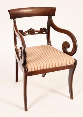 A Regency mahogany armchair, the