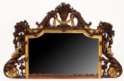A Baroque style carved framed mirror,