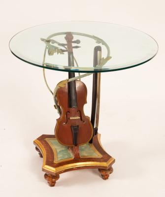 A novelty occasional table, the glass