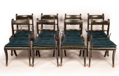 A set of eight Regency ebonised