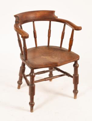 A Victorian elbow chair with dished 2db2b0