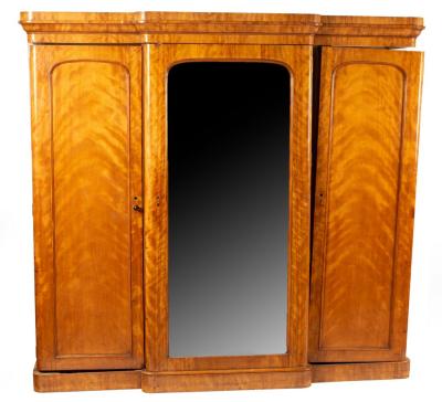 A Victorian satinwood breakfront