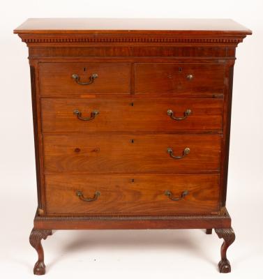 A George II mahogany chest, the