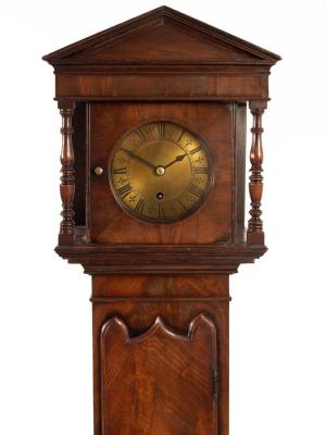 A mahogany Grandmother clock, the