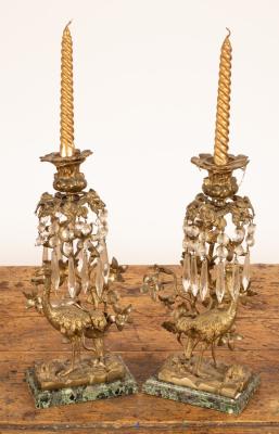 A pair of 19th Century ormolu lustres