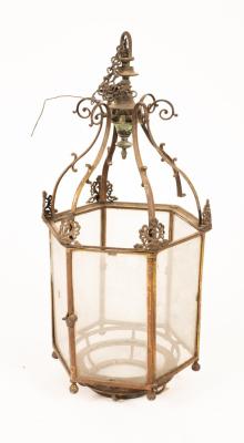 A hexagonal hall lantern, 60cm